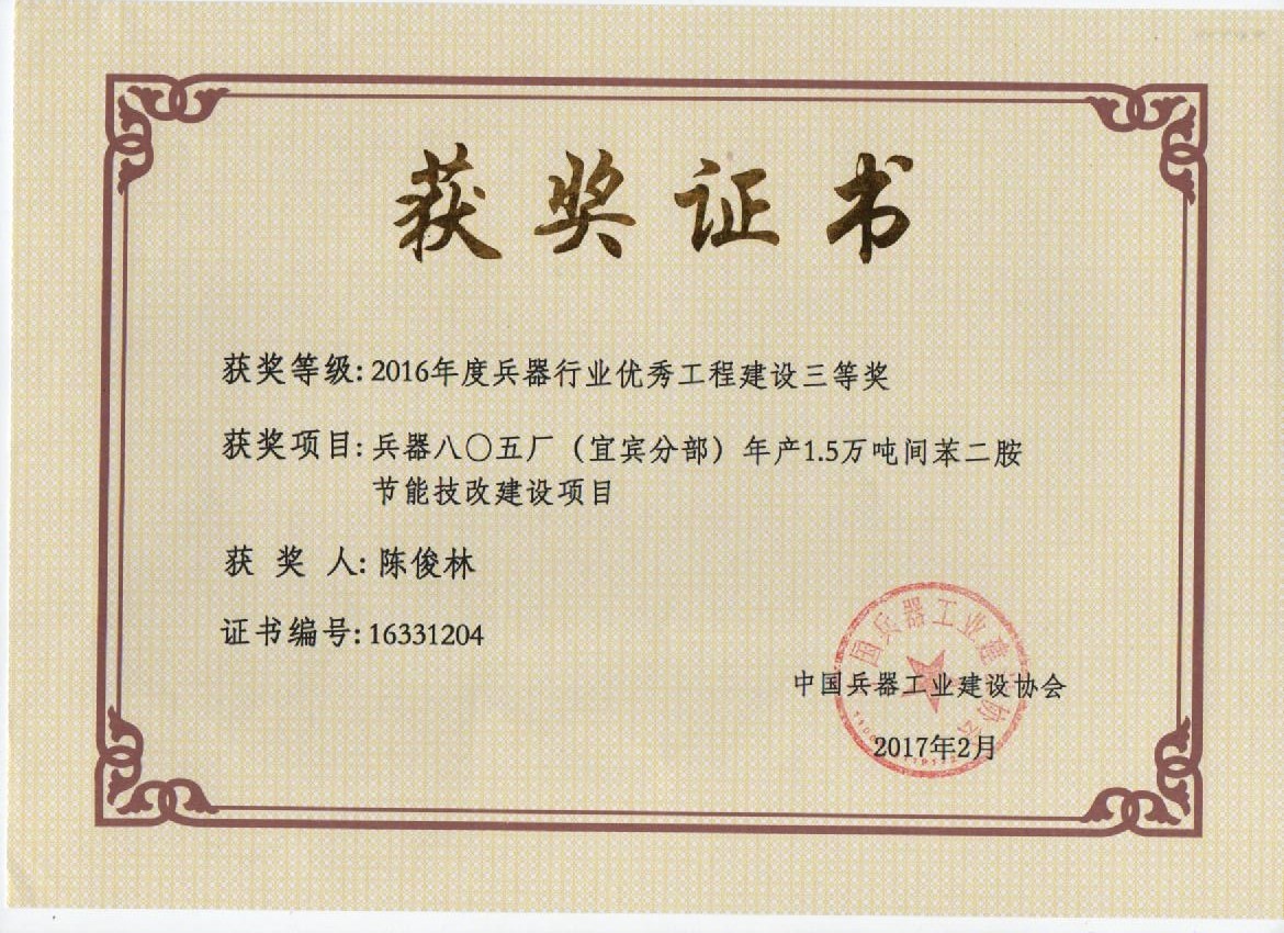 间苯二胺项目获奖