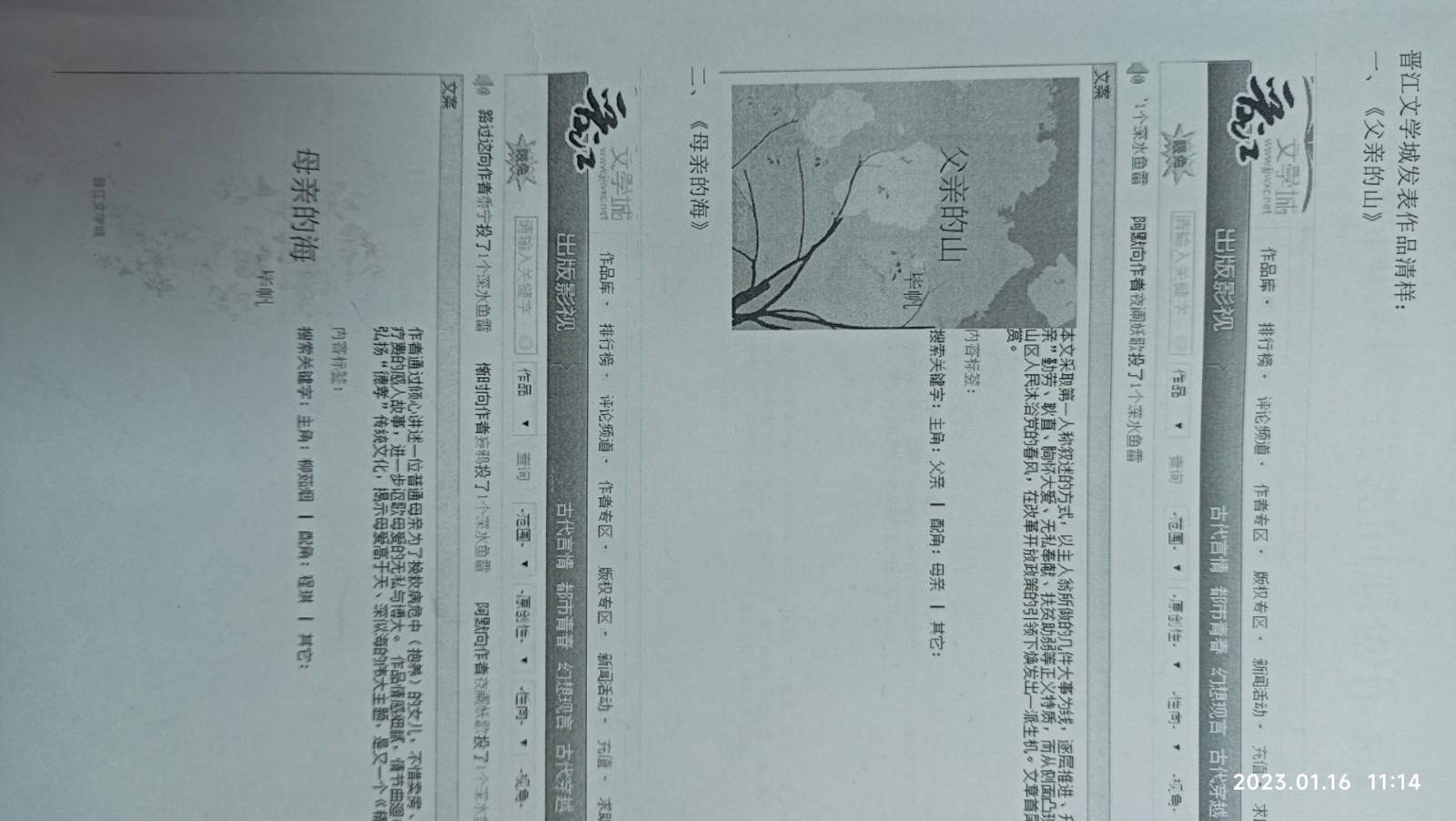 小说《父亲的山》