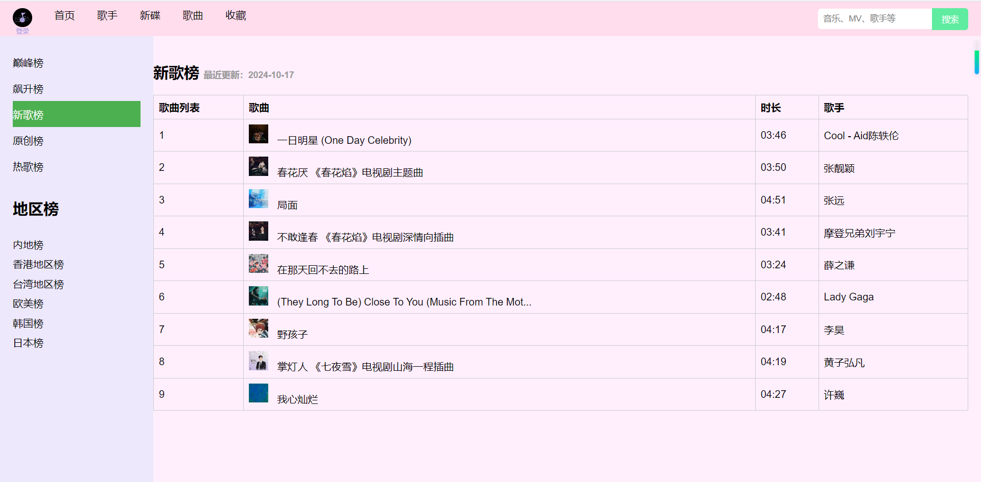 基于Web的音乐网站